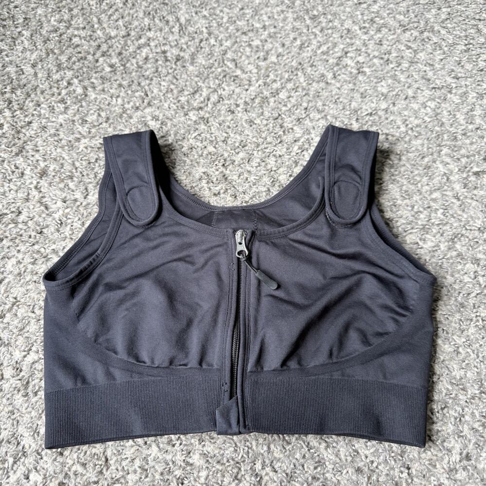 Amoena Pamela Zip ST HIGH Post Surgical Mastectomy Bra Black US L